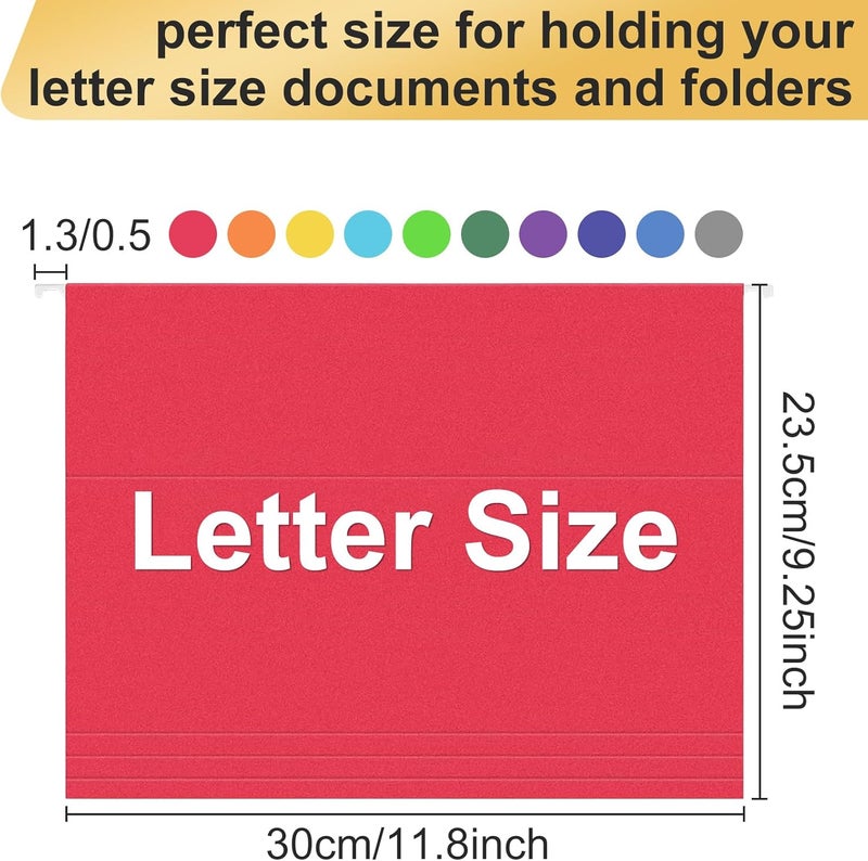 YOPCDJ Hanging File Folders, 60 Pack Letter Size Hanging File folders with Tabs, Stay Organized for Your Home and Office Bulk File, Documents and Paper, 10 Colors - Image 2